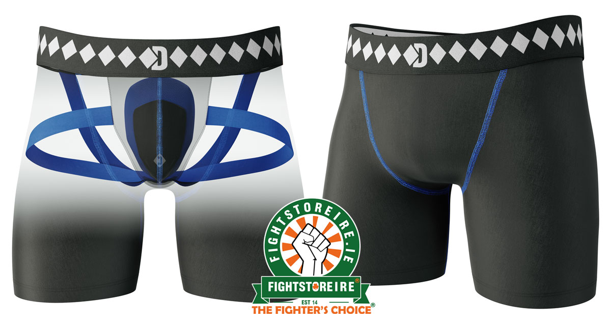 Diamond MMA Compression Shorts with Groin Protection Cup System Black//Blue